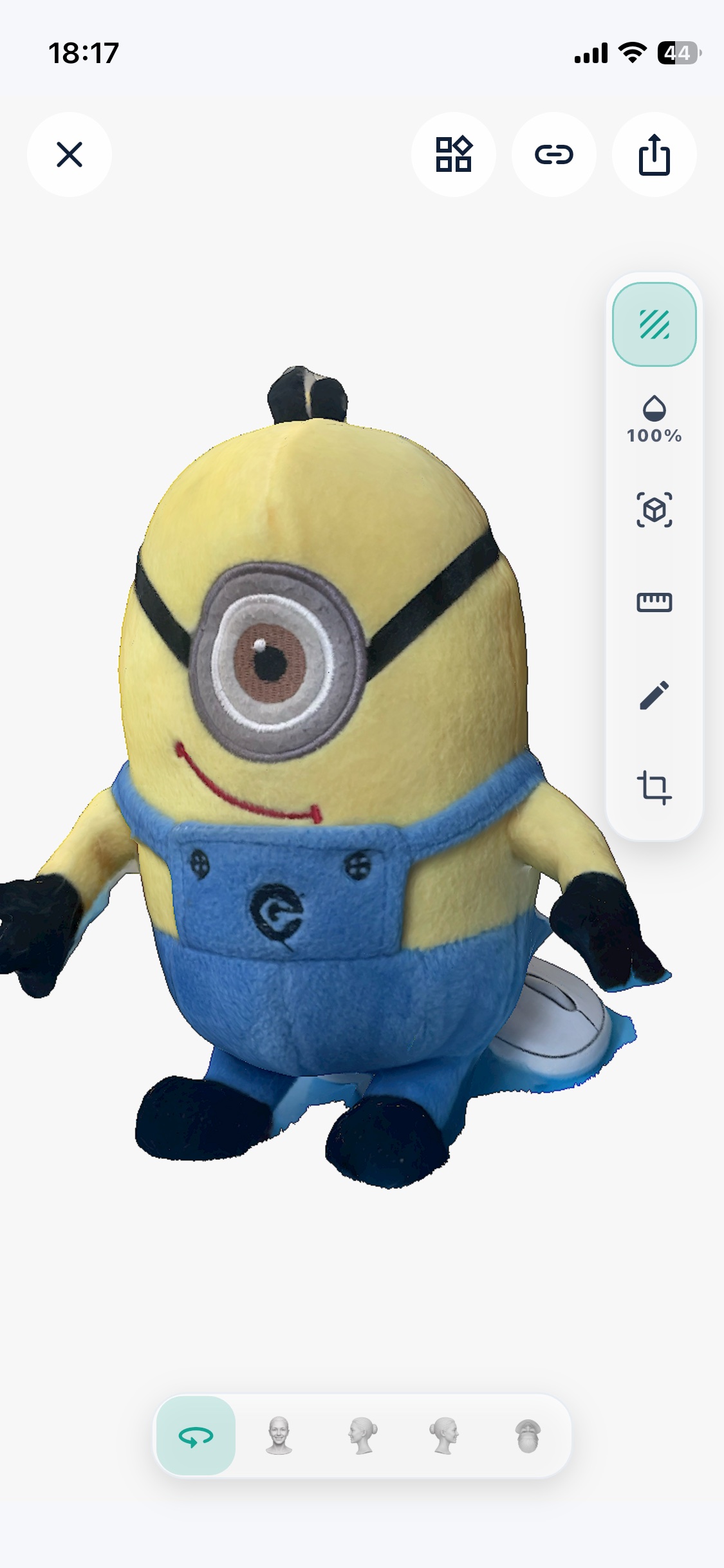 Textured reconstruction of a small yellow plush toy